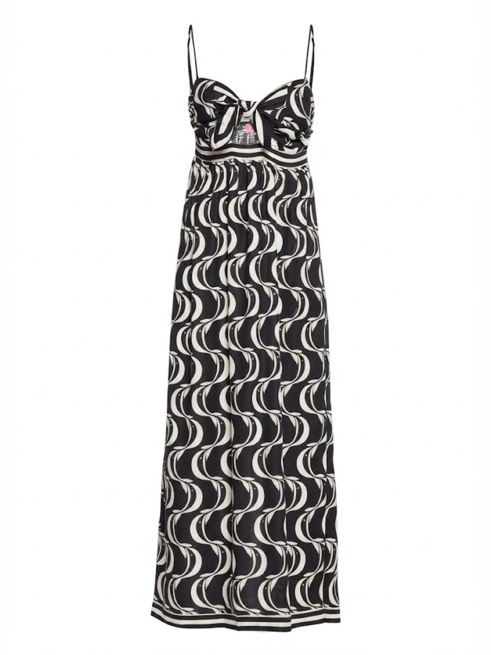 FARM Rio Brazil Copacabana Beach Sidewalks Monochrome Midi Dress Size P (Small)